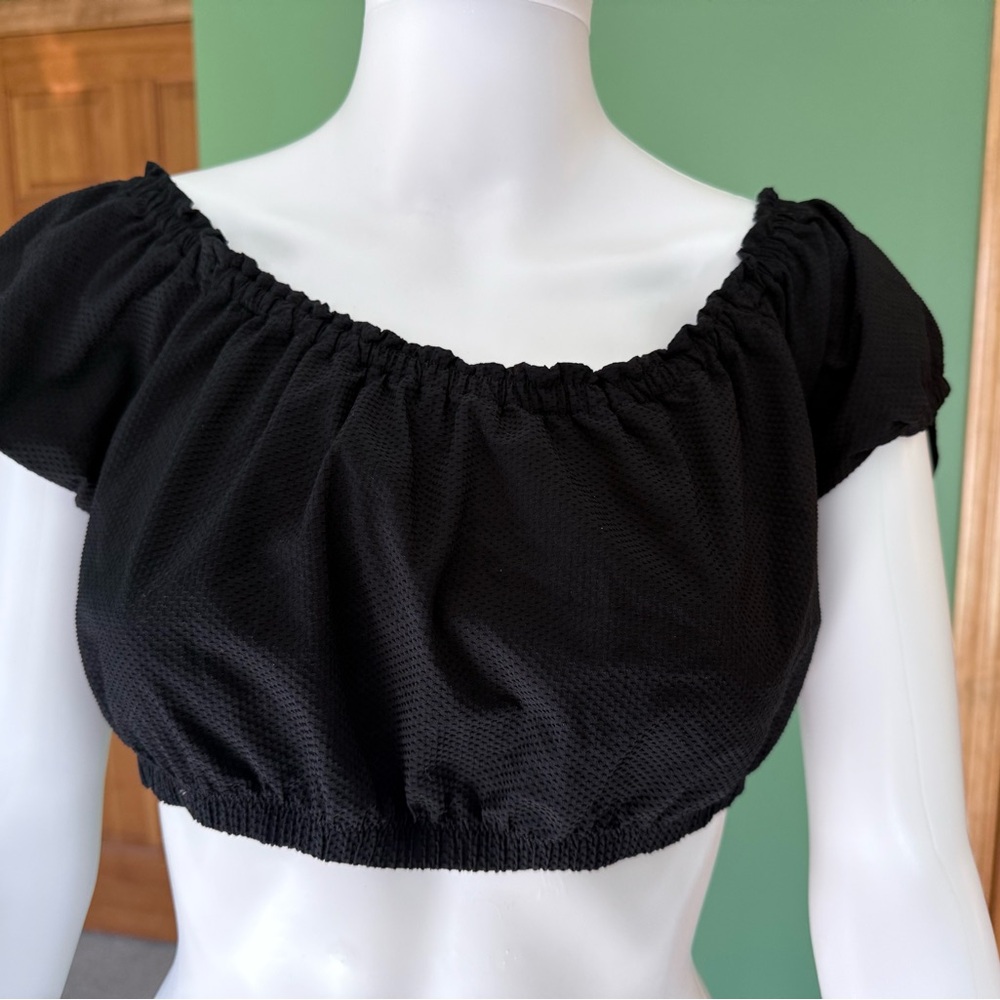 J. Crew Black Off-Shoulder Bikini Top M